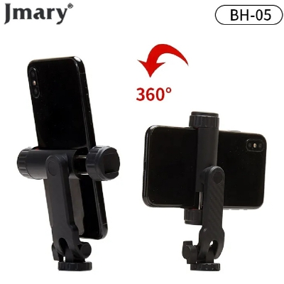 Picture of JMARY BH-05 Mobile Phone Holder 2 Cold Shoe, 360º Rotation Mobile Phone Smartphone Tripods Adapter for iPhone Galaxy Huawei Xiaomi Google Oneplus DSRL Gimbals