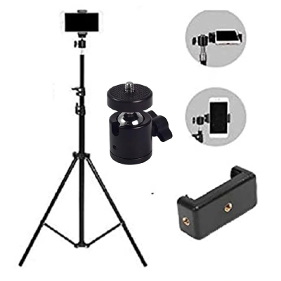 Picture of 6 fit tripod stand for mobile 6 Fit Tripod Stand 6 fit long tripod for mobile – MOBILE HOLDER & BALL HEAD  FREE-Black