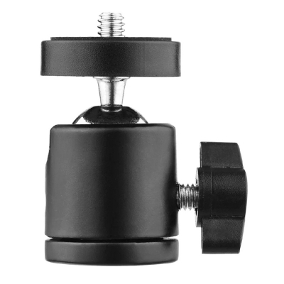 Picture of Mini Swivel Ball Head Tripod Head 360 Degree Rotating Mount Base Adapter with Universal 1/4 Inch Screw Mounts for DSLR ILDC Camera DV Tripod Monopod Light Stand-Black
