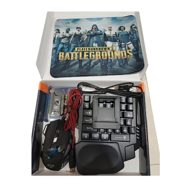 Picture of PUBG Gaming Combo Set – One Hand Keyboard + Gaming Mouse + Converter + Mobile Stand + Mouse Pad (5 in 1 Set)