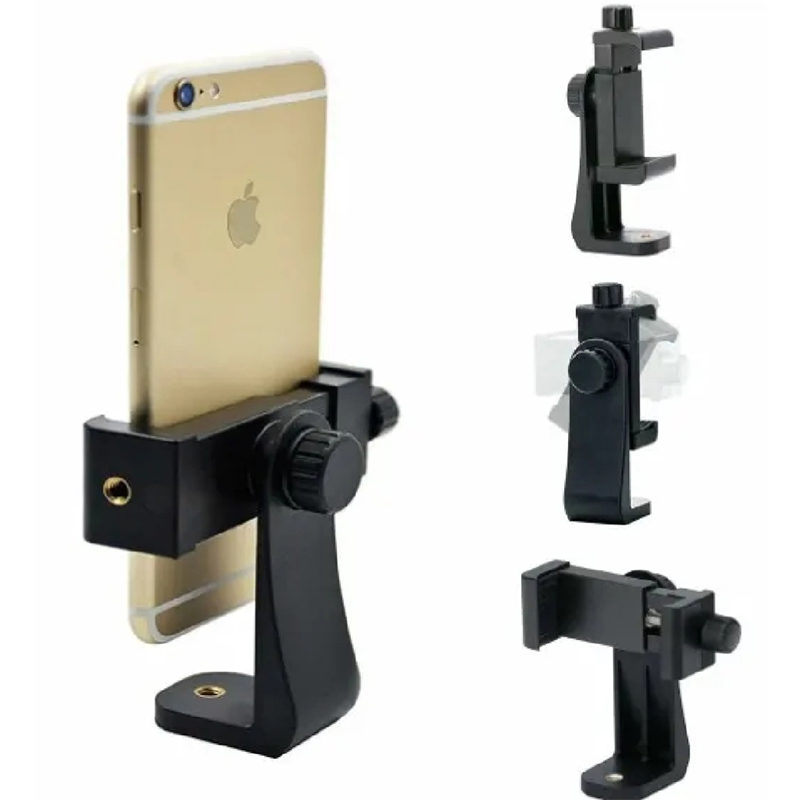 Picture of Tripod Mount Phone Clip Vertical Bracket 360 Degree Rotating Tripod-Black