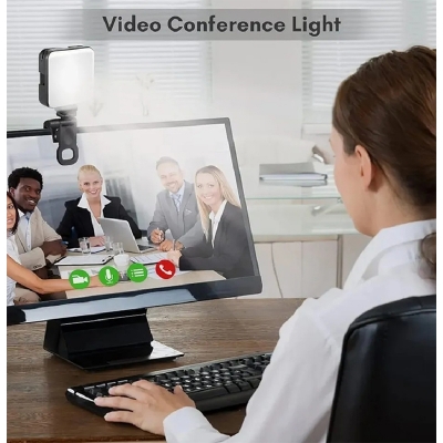 Picture of KRLZ LED Video Light on Camera,Mini Rechargeable 2000mAh LED Camera Lights,Dimmable 2500-6500K Ultra Bright Photo and Video Lighting,LED Fill Lamp-Black