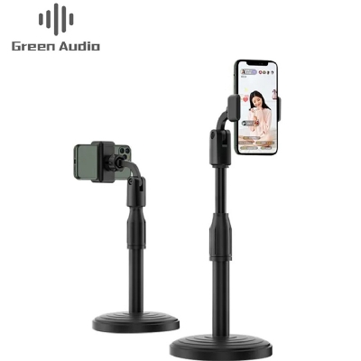 Picture of Desktop Mobile Phone Holder Stand 360 Rotate For Live Streaming Shoot Youtube Tiktok Video Round Base Smartphone-Black