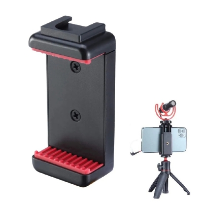 Picture of Ulanzi ST-07 Adjustable Phone Holder Vlog Phone Clip with 1/4 Inch Screw Hole Extending Cold Shoe Smartphone Camera Kit-Black