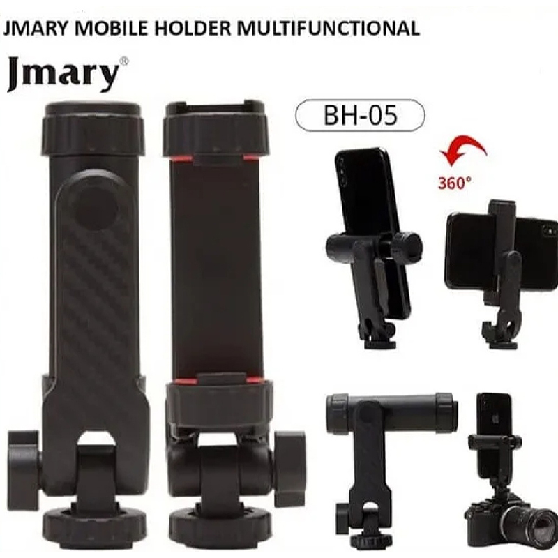 Picture of Jmary BH-05 Multi-Functional Dual Cold Shoe Smartphone Holder Tripods Mount-Black