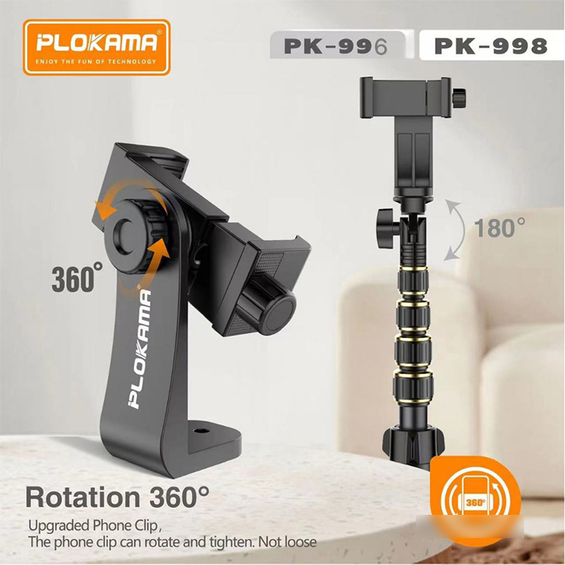 Picture of PLOKAMA PK-998 Professional Tripod Stand with Remote Control & Carry Bag for Mobile & Camera-Black