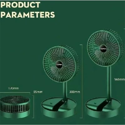 Picture of Rechargeable Electric Fan Mini Foldable Telescopic Fan Low Noise Portable Folding Telescopic Small Desktop Fan