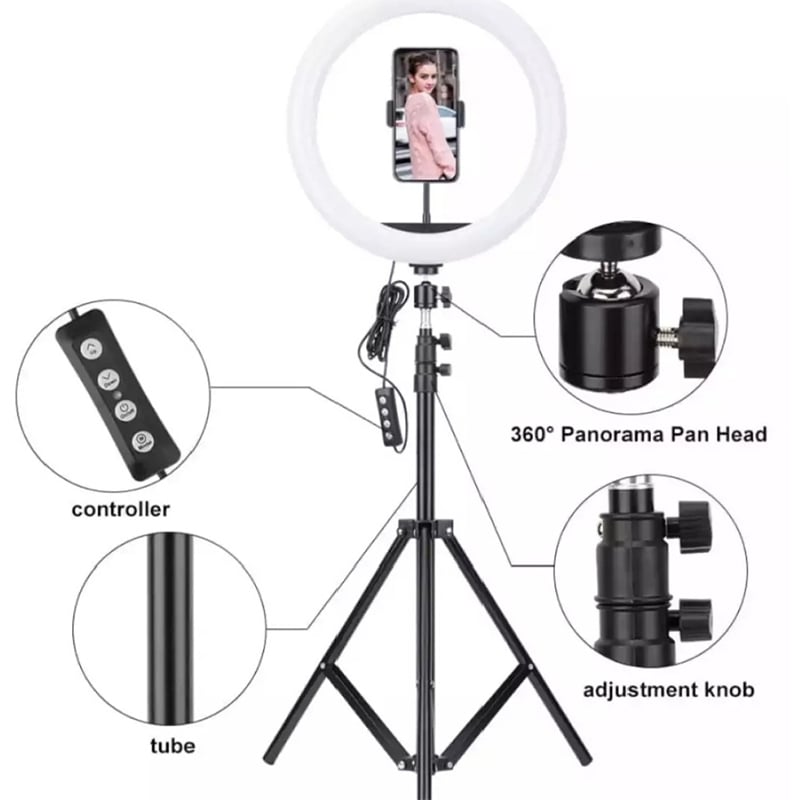 Picture of 12 Inch LED Ring Light with Adjustable Stand & Phone Holder