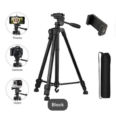 Picture of Tripod Stand 380A Mobile Stand Camera Stand Pro 3 Way Head - Black - Maximum Height: Approx. 1345mm/52.97inch-Black