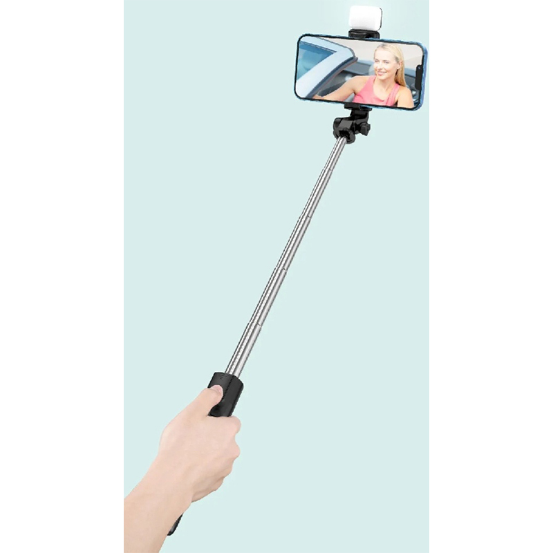 Picture of R1s Light Mobile Phone Bluetooth Selfie Stick With Tripod Integrated Multi-Function Mini Photo Live Artifact Universal-Black