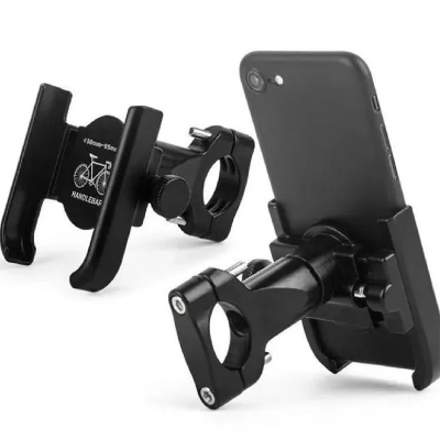 Picture of Universal Metal Aluminum Alloy Mobile Phone Holder For Motorcycle or Bike Handlebar Clamping--Black
