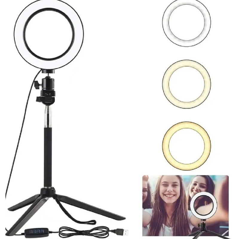 Picture of 12 Inch LED Ring Light with Adjustable Stand & Phone Holder for Live Streaming, Video Recording, Photography, and Makeup Tutorials-Black