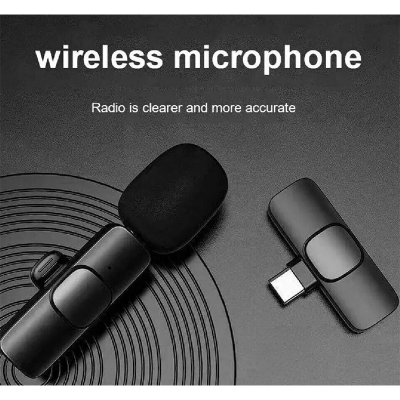 Picture of K8 Wireless Microphone Professional Lapel Lavalier Microphone Remove Noise For Typ c Microphone-Black