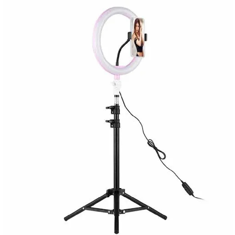 Picture of 10 -inch LED Ring Phil Dimmable Ring light With 7 Feet Stand and Featuring Powerful LED Technology for Stunning Lighting Effects-Black