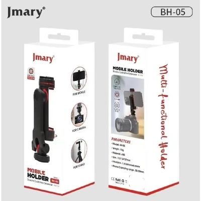Picture of JMARY BH-05 Mobile Phone Holder 2 Cold Shoe, 360º Rotation Mobile Phone Smartphone Tripods Adapter for iPhone Galaxy Huawei Xiaomi Google Oneplus DSRL Gimbals