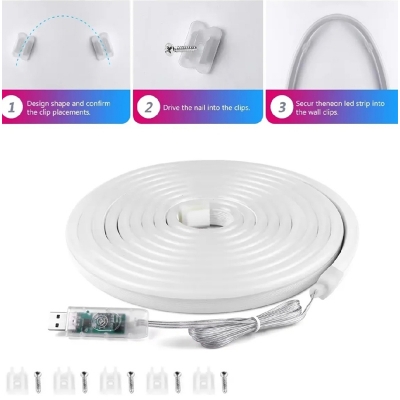 Picture of 5 Meter RGB LED Neon Rope Light – App Smart Control & remote control  USB Neon Strip Light-Multicolor