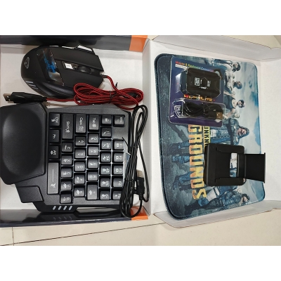 Picture of PUBG Gaming Combo Set – One Hand Keyboard + Gaming Mouse + Converter + Mobile Stand + Mouse Pad (5 in 1 Set)