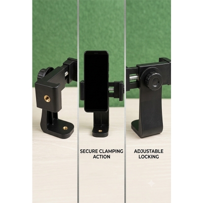 Picture of Adjustable Mobile Phone Holder Video Ring Tripod Mount Adapter With Adjustable Screw-Model A(Black)