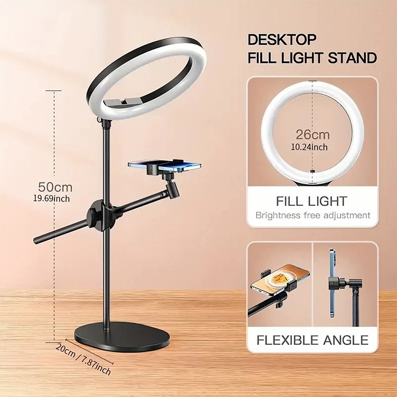Picture of Phone Tripod Mount with 10 inch LED Ring Light Lamp