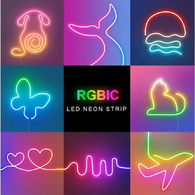 Picture of 5 Meter RGB LED Neon Rope Light – App Smart Control & remote control  USB Neon Strip Light-Multicolor