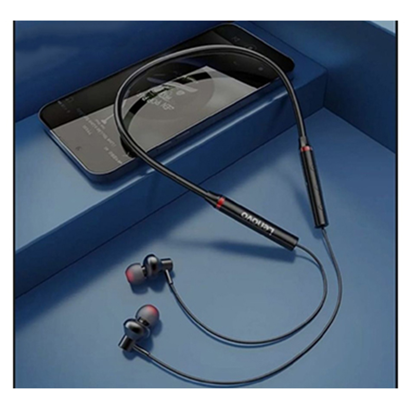 Picture of Lenovo HE05X (Black Box Official) Bluetooth 5.0 IPX5 Waterproof Neckband Wireless Earphone-Black