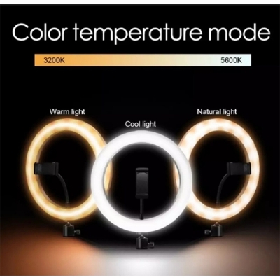 Picture of Photo LED Selfie Stick 10 inches  Ring Fill Light Dimmable Camera Phone Ring Lamp With Stand Tripod For Makeup Video Live Studio.-10 inches Ring Stand
