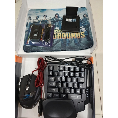 Picture of PUBG Gaming Combo Set – One Hand Keyboard + Gaming Mouse + Converter + Mobile Stand + Mouse Pad (5 in 1 Set)