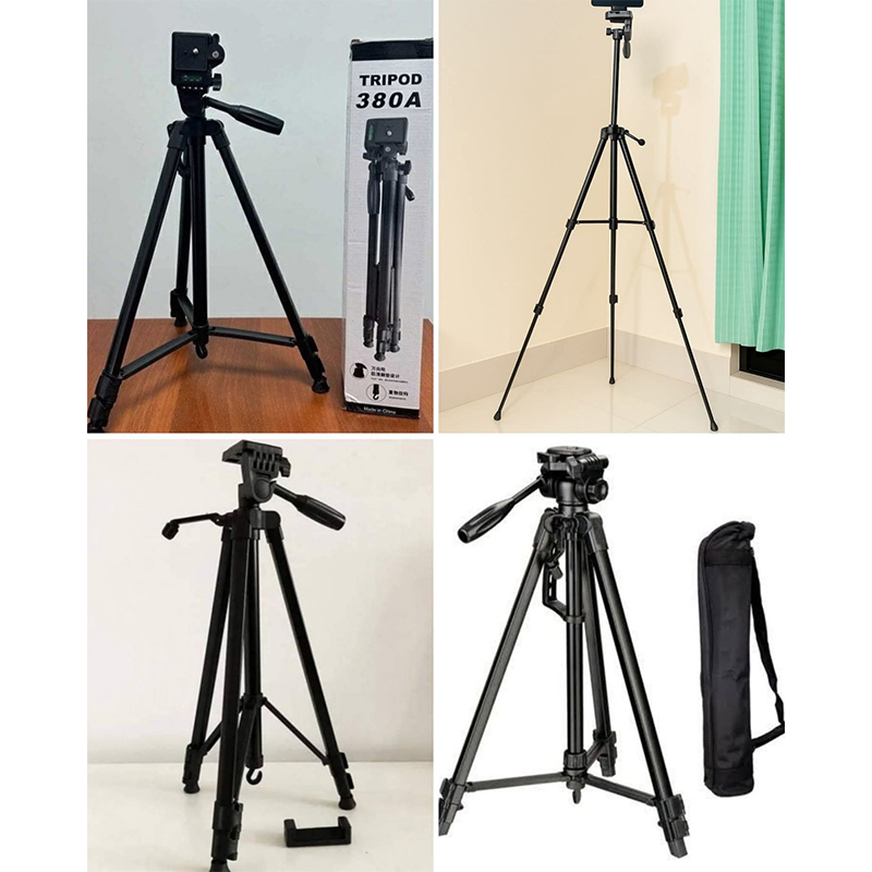 Picture of Tripod Stand 380A Mobile Stand Camera Stand Pro 3 Way Head - Black - Maximum Height: Approx. 1345mm/52.97inch-Black