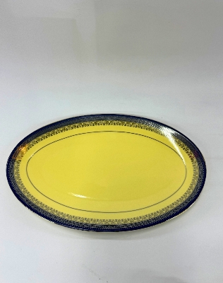 Picture of Ceramic Oval Platter – Pastel Yellow Navy, 25cm