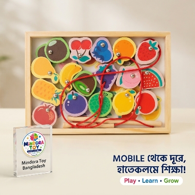 Picture of Wooden Fruit Lacing Game – Educational Fine Motor Skills Toy