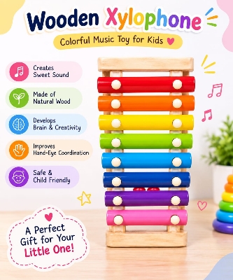 Picture of Wooden Musical Xylophone – Kids Educational Musical Toy