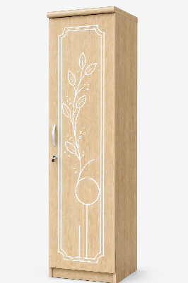 Picture of FurniQ Furniture 1 Door Wardrobe, 1 Door Almirah, Bedroom Wardrobe, Clothes Storage Cabinet, Single Door Wardrobe, Melamine Board Wardrobe, Modern Wardrobe Design, 24 W × 22 D × 72 H Inches | FurniQ Furniture