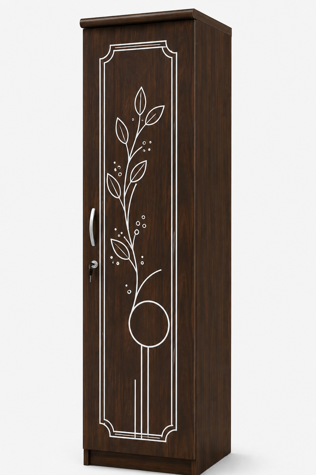 Picture of FurniQ Furniture 1 Door Wardrobe, 1 Door Almirah, Bedroom Wardrobe, Clothes Storage Cabinet, Single Door Wardrobe, Melamine Board Wardrobe, Modern Wardrobe Design, 24 W × 22 D × 72 H Inches | FurniQ Furniture
