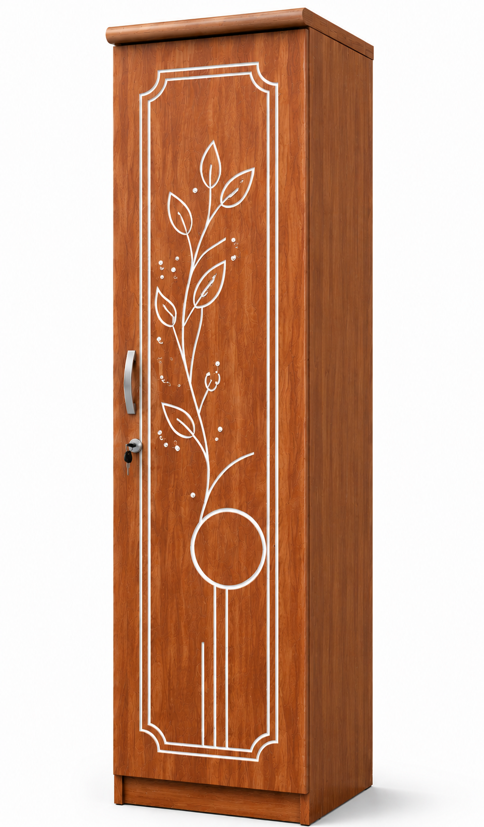 Picture of FurniQ Furniture 1 Door Wardrobe, 1 Door Almirah, Bedroom Wardrobe, Clothes Storage Cabinet, Single Door Wardrobe, Melamine Board Wardrobe, Modern Wardrobe Design, 24 W × 22 D × 72 H Inches | FurniQ Furniture