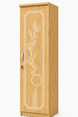 Picture of FurniQ Furniture 1 Door Wardrobe, 1 Door Almirah, Bedroom Wardrobe, Clothes Storage Cabinet, Single Door Wardrobe, Melamine Board Wardrobe, Modern Wardrobe Design, 24 W × 22 D × 72 H Inches | FurniQ Furniture