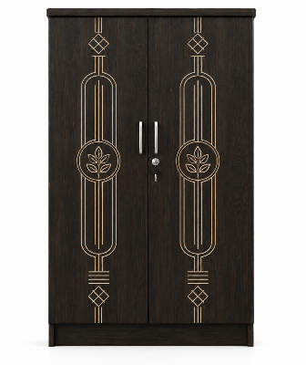 Picture of FurniQ Furniture 2 Door Wardrobe, 2 Door Almirah, Bedroom Wardrobe, Clothes Storage Cabinet, Melamine Board Wardrobe, CNC Design Wardrobe, Modern Wardrobe, 32 W × 21 D × 72 H Inches | FurniQ Furniture