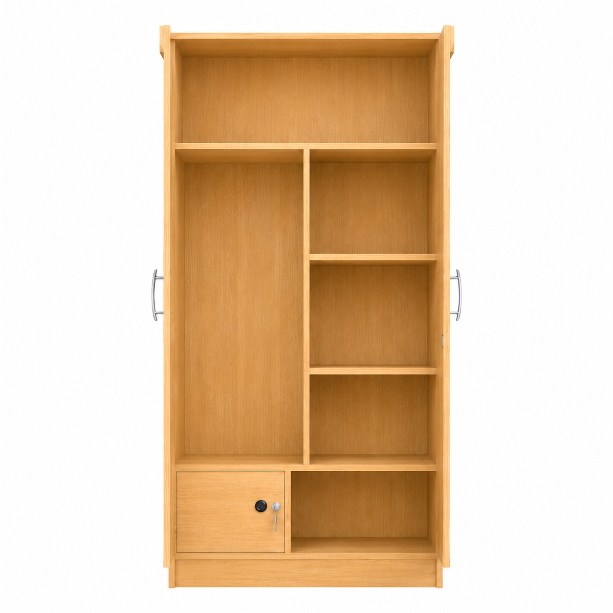 Picture of FurniQ Furniture 2 Door Wardrobe, 2 Door Almirah, Bedroom Wardrobe, Clothes Storage Cabinet, Melamine Board Wardrobe, CNC Design Wardrobe, Modern Wardrobe, 32 W × 21 D × 72 H Inches | FurniQ Furniture