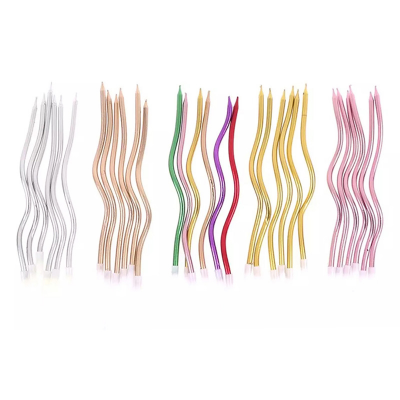 Picture of Spiral candle/Spiral Metallic Candle 6 Pcs - Multicolor