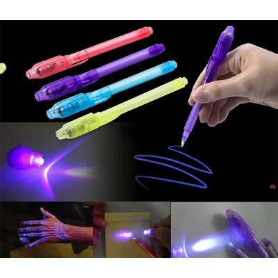 Picture of Luminous Light Pen Invisible Ink Magic UV Light Money Detector Pen 2 In 1 Combo - Multicolor