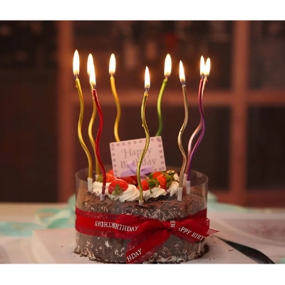 Picture of Spiral candle/Spiral Metallic Candle 6 Pcs - Multicolor