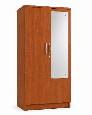 Picture of FurniQ Furniture 2 Door Wardrobe, 2 Door Almirah, Bedroom Wardrobe, Clothes Storage Cabinet, 2 Door Cupboard, Wardrobe with Shelves and Hanging Space, Bedroom Storage Wardrobe, Modern Wardrobe Design, Melamine Board Wardrobe, 32 W × 16 D × 70 H Inches | FurniQ Furniture