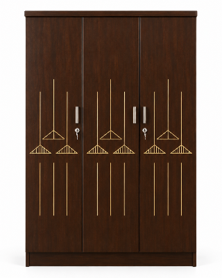 Picture of FurniQ Furniture 3 Door Wardrobe, 3 Door Almirah, Bedroom Wardrobe, Clothes Storage Cabinet, Floral Design Wardrobe, Melamine Board Wardrobe, Hanging Wardrobe, Modern Wardrobe Design | FurniQ Furniture