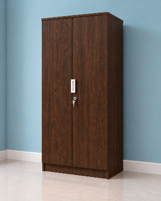 Picture of FurniQ Furniture 2 Door Wardrobe, 2 Door Almirah, Bedroom Wardrobe, Clothes Storage Cabinet, 2 Door Cupboard, Melamine Board Wardrobe, Hanging Wardrobe, 24 W × 12 D × 74 H Inches | FurniQ Furniture