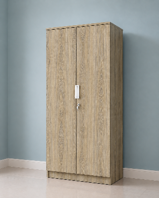 Picture of FurniQ Furniture 2 Door Wardrobe, 2 Door Almirah, Bedroom Wardrobe, Clothes Storage Cabinet, 2 Door Cupboard, Melamine Board Wardrobe, Hanging Wardrobe, 24 W × 12 D × 74 H Inches | FurniQ Furniture