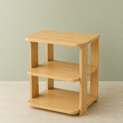 Picture of FurniQ Furniture Side Table, End Table, Bedside Table, 3 Tier Side Table, 3 Shelf Storage Table, Living Room Side Table, Bedroom Table, Melamine Board Furniture, 12 W × 16 D × 20 H Inches | FurniQ Furniture