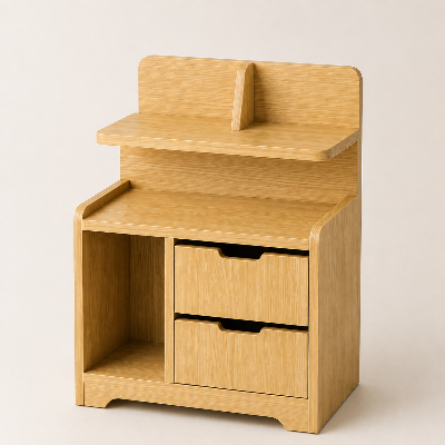 Picture of FurniQ Furniture Bedside Table, Bedside Cabinet, Nightstand, 2 Drawer Bedside Table, Bedroom Side Table, Storage Cabinet, Open Shelf Table, Melamine Board Furniture, 16 W × 12 D × 30 H Inches | FurniQ Furniture