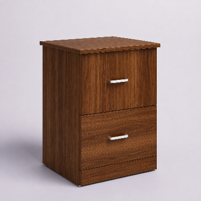 Picture of FurniQ Furniture Bedside Table, Bedside Cabinet, Nightstand, 2 Drawer Bedside Table, Bedroom Side Table, 2 Drawer Storage Cabinet, Melamine Board Furniture, 18 W × 14 D × 24 H Inches | FurniQ Furniture