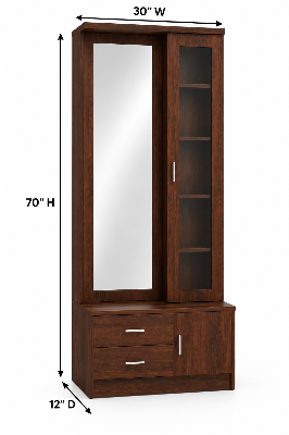 Picture of FurniQ Furniture Dressing Table, Dressing Table Without Mirror, 3 Door Dressing Table, Dressing Table with Storage, 2 Drawer Dressing Table, Vanity Storage Cabinet, Bedroom Dressing Table, Makeup Storage Cabinet, Melamine Board Dressing Table, 47 W × 21 D × 48 H Inches | FurniQ Furniture