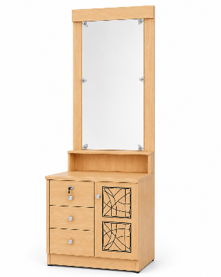 Picture of FurniQ Furniture Dressing Table, Dressing Table with Mirror, Vanity Table, Bedroom Dressing Table, 3 Drawer Dressing Table, Makeup Table with Storage, Mirror Dressing Table, Melamine Board Furniture, 24 W × 12 D × 70 H Inches | FurniQ Furniture