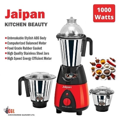 Picture of Jaipan Kitchen Beauty Mixer Grinder Blender Juicer  For Wet & Dry Grinding and Blending-1000 Watt